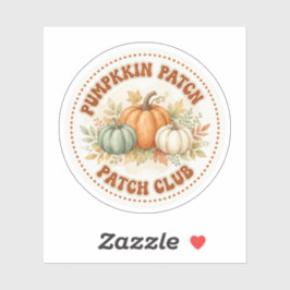Pegatina Cute Club de Parche de Calabaza Sticker Retro Otoñ