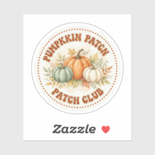 Pegatina Cute Club de Parche de Calabaza Sticker Retro Otoñ