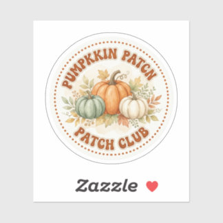 Pegatina Cute Club de Parche de Calabaza Sticker Retro Otoñ