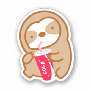 Pegatina Cute Cola Soda Sloth