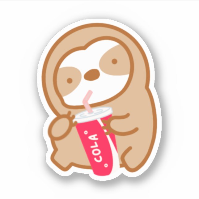 Pegatina Cute Cola Soda Sloth (Anverso)