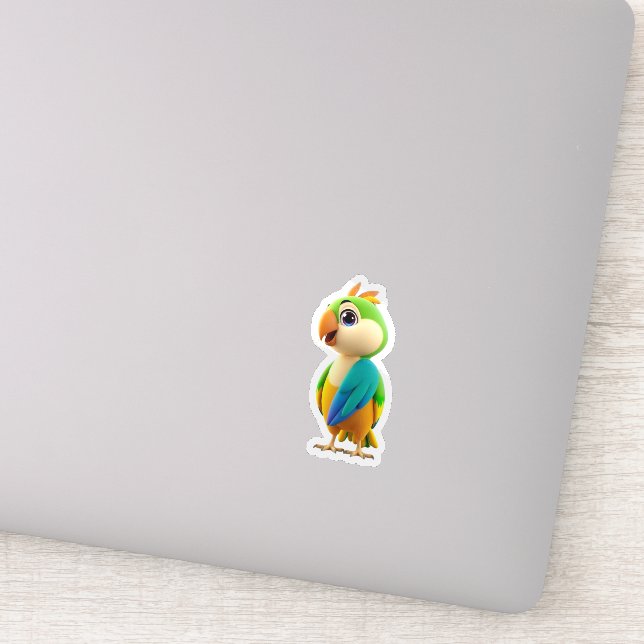 Pegatina Cute Colorful Parrot Sticker (Detalle)