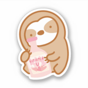 Pegatina Cute Corazón de San Valentín Sloth de Vitamina 