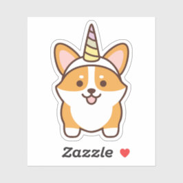 Pegatina Cute Corgicorn