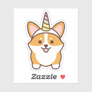 Pegatina Cute Corgicorn