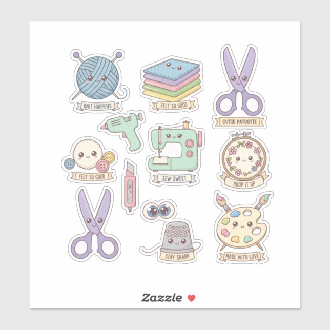 Pegatina Cute Crafter Kawaii Pack (Hoja)