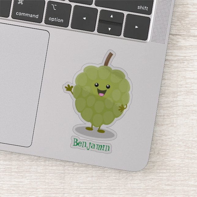 Pegatina Cute crema crema de manzana cherimoya personalizad (Detalle)