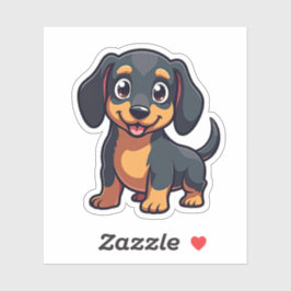 Pegatina Cute Dachshund, Aventura Kawaii, Pequeña