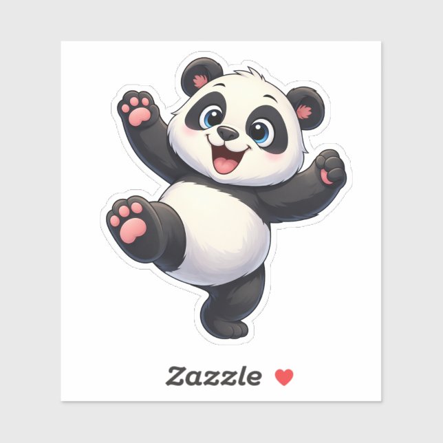 Pegatina Cute Dancing Panda Custom-Cut Vinyl Sticker (Hoja)