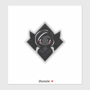 Pegatina Cute Dark Female Character in Diamond Frame