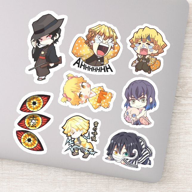 Pegatina Cute Demon Hunters Stickers – Chibi Slayer Style (Detalle)