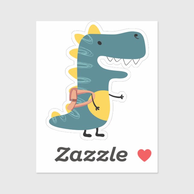 Pegatina Cute Dinosaur Back to School Sticker (Hoja)