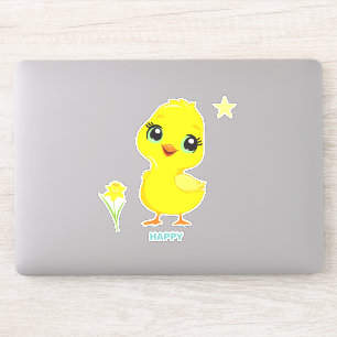 Pegatina Cute divertido sticker de pollito feliz