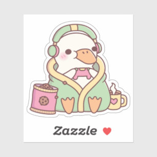 Pegatina Cute Duck Cozy Gamer 