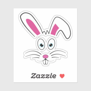Pegatina Cute Easter Bunny Face