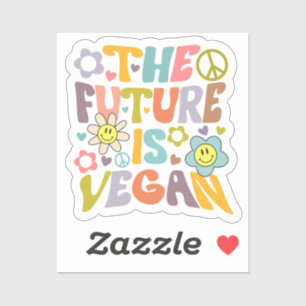 Pegatina Cute el futuro es vegan, vegan