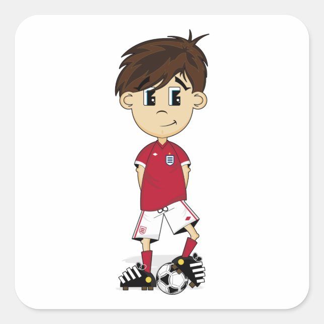Pegatina Cute England Soccer Boy (Anverso)