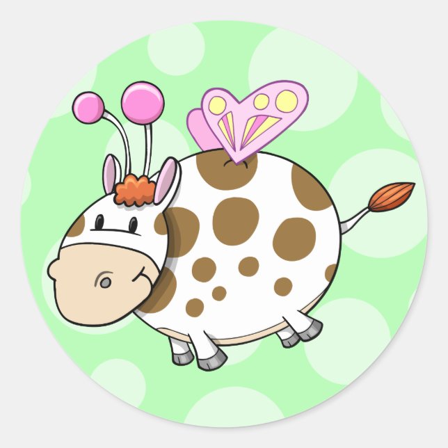 Pegatina Cute Fairy Cow (Anverso)