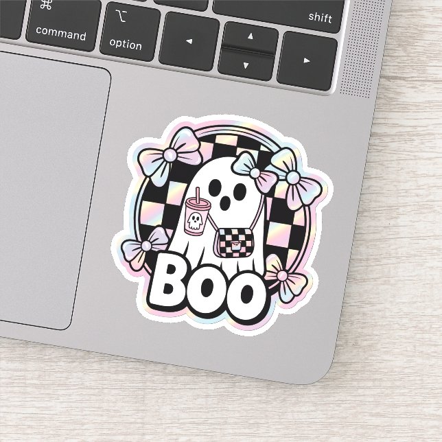 Pegatina Cute Fashion Boo Ghost Halloween (Detalle)