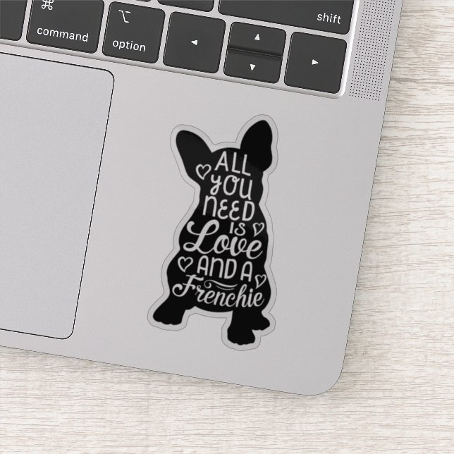Pegatina Cute French Bulldog Love Sticker (Detalle)