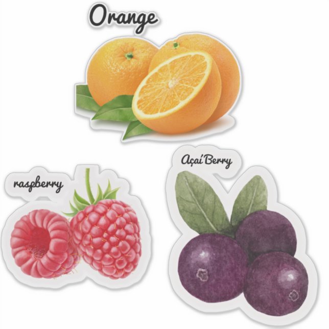 Pegatina Cute Fruit Stickers Fun Designs School (Anverso)