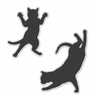 Pegatina Cute Funny Cat Silhouette