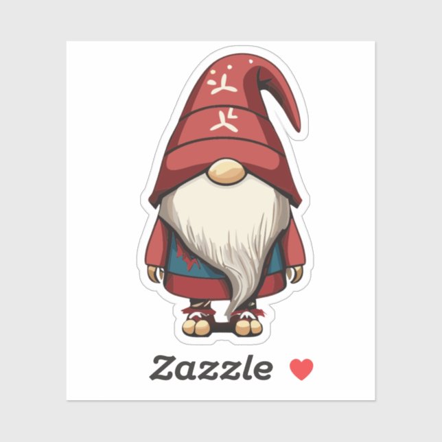 Pegatina Cute Garden Gnome (Hoja)