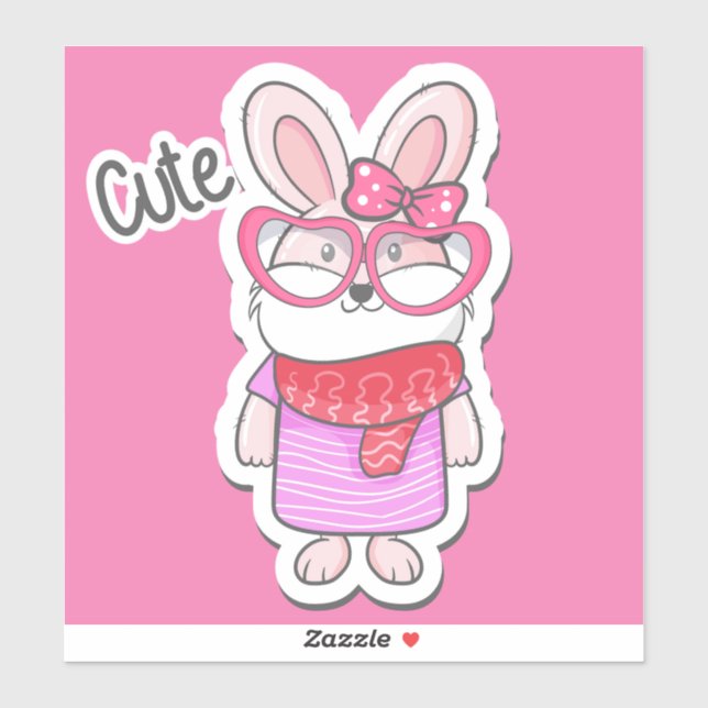 Pegatina Cute Girly Bunny (Hoja)