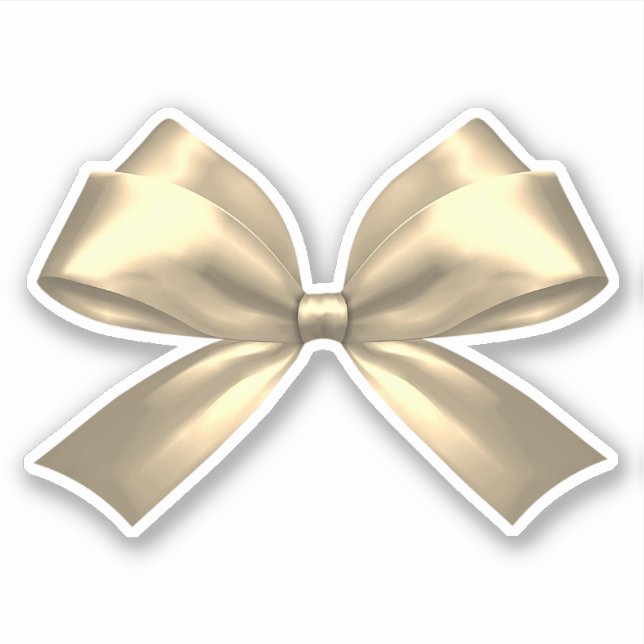 Pegatina Cute Girly Gold Coquette Aesthetic Bow (Anverso)