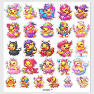 Pegatina Cute Girly Halloween Costume Rubber Duck Stickers