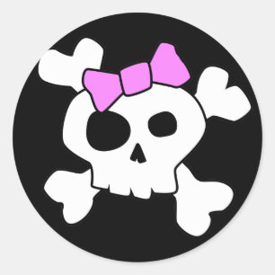 Pegatina Cute Girly Skull