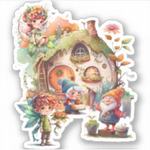 Cute Gnome y Fairy Sticker