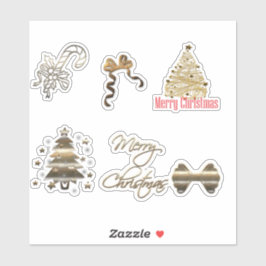 Pegatina Cute Gold Christmas