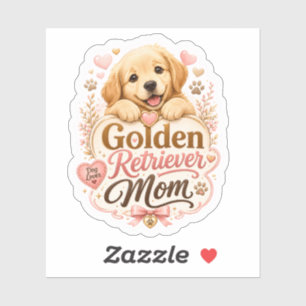 Pegatina Cute Golden Retriever Mamá Perro Amante Cachorro C