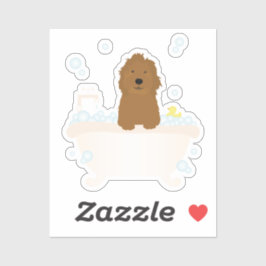 Pegatina Cute Goldendoodle Bubble Bath