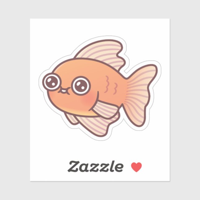 Pegatina Cute Goldfish Doodle (Hoja)