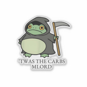Pegatina Cute Grim Reaper Frog – Fue los Carbs M'Lord