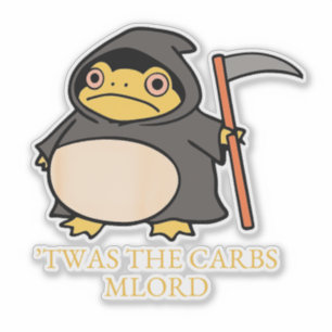 Pegatina Cute Grim Reaper Frog – Fue los Carbs Señor