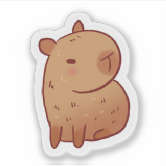 Pegatina Cute Grumpy Capybara Kawaii Cartoon Sticker
