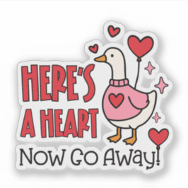 Pegatina Cute Grumpy Goose Funny Heart Balloon