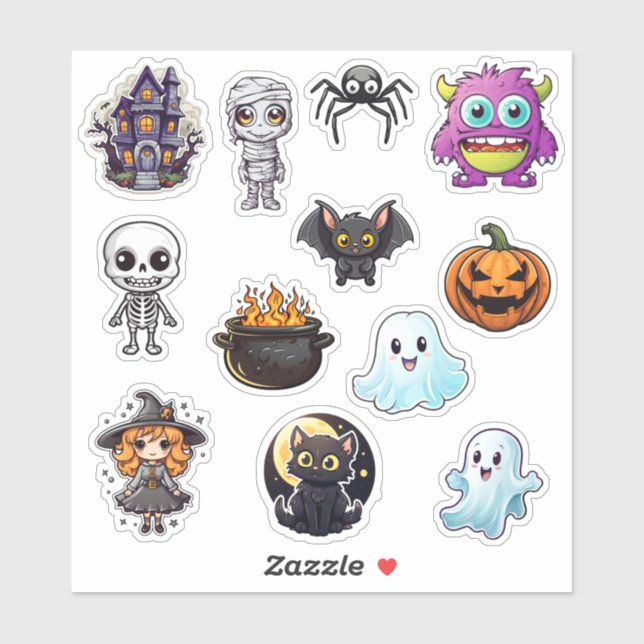 Pegatina Cute Halloween (Hoja)
