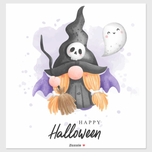 Pegatina Cute Halloween Gnome (Hoja)