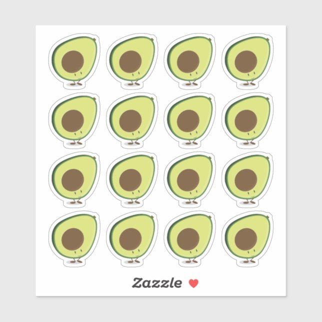 Pegatina Cute Happy Aguacate (Hoja)