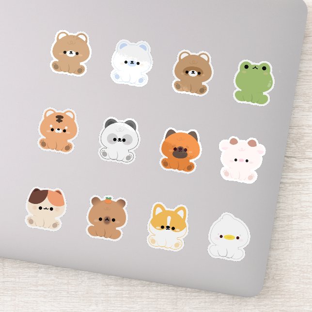 Pegatina Cute Happy Animals (Detalle)