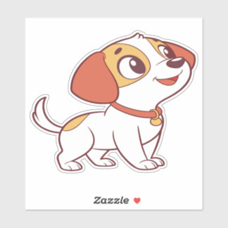 Pegatina Cute Happy Puppy Cartoon Sticker