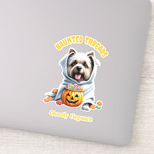 Pegatina Cute Haunted Tratos Yorkie Pup Adorable Halloween