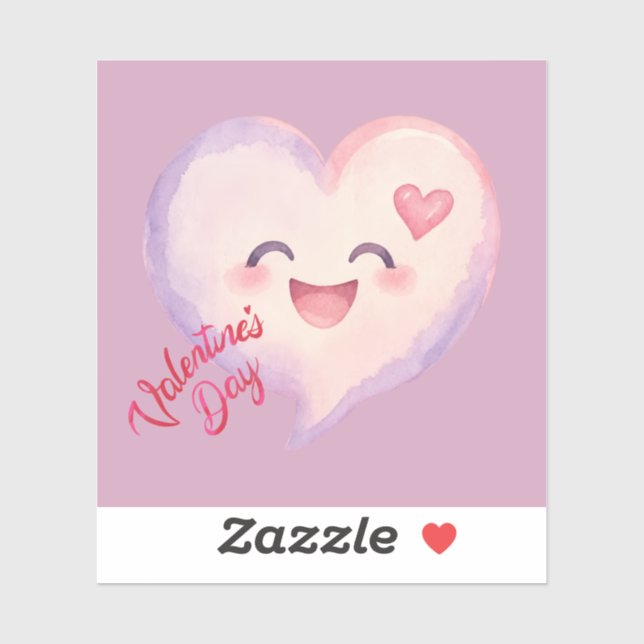 Pegatina Cute Heart de San Valentín Sticker de Vinilo Perso (Hoja)