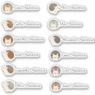 Pegatina Cute Hedgehogs Personalizado varios stickers de no