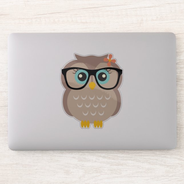 Pegatina Cute Hipster Girly Owl (Ordenador)