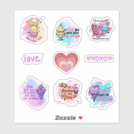 Pegatina Cute Ice Cream Fun Classroom San Valentín